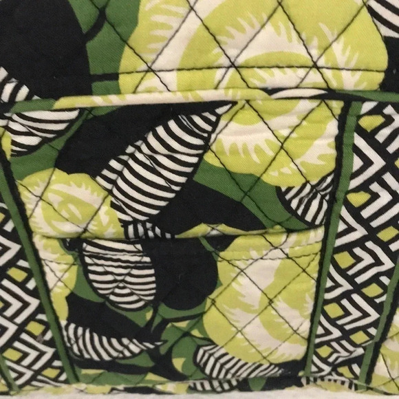 Vera Bradley Green & Yellow purse Satchel HandBag - Picture 3 of 5